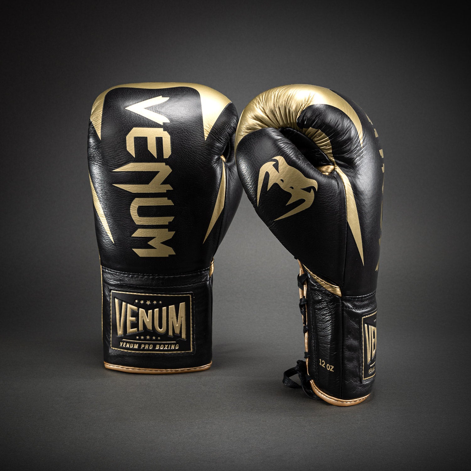 venum-hammer-profi-boxhandschuhe-mit-schn-rung-schwarz-gold image 2