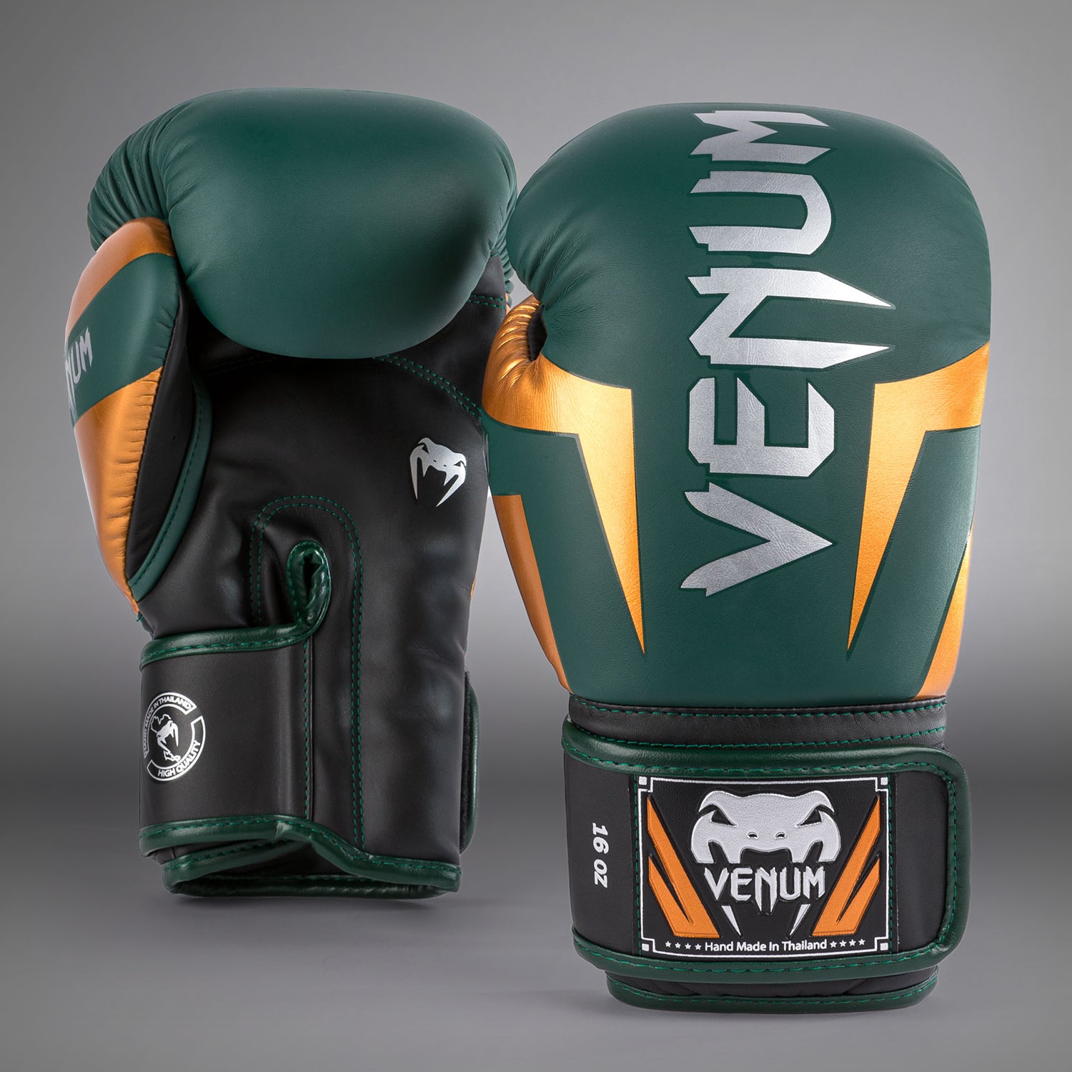 venum-elite-boxhandschuhe-gr-n-bronze-silber image 1