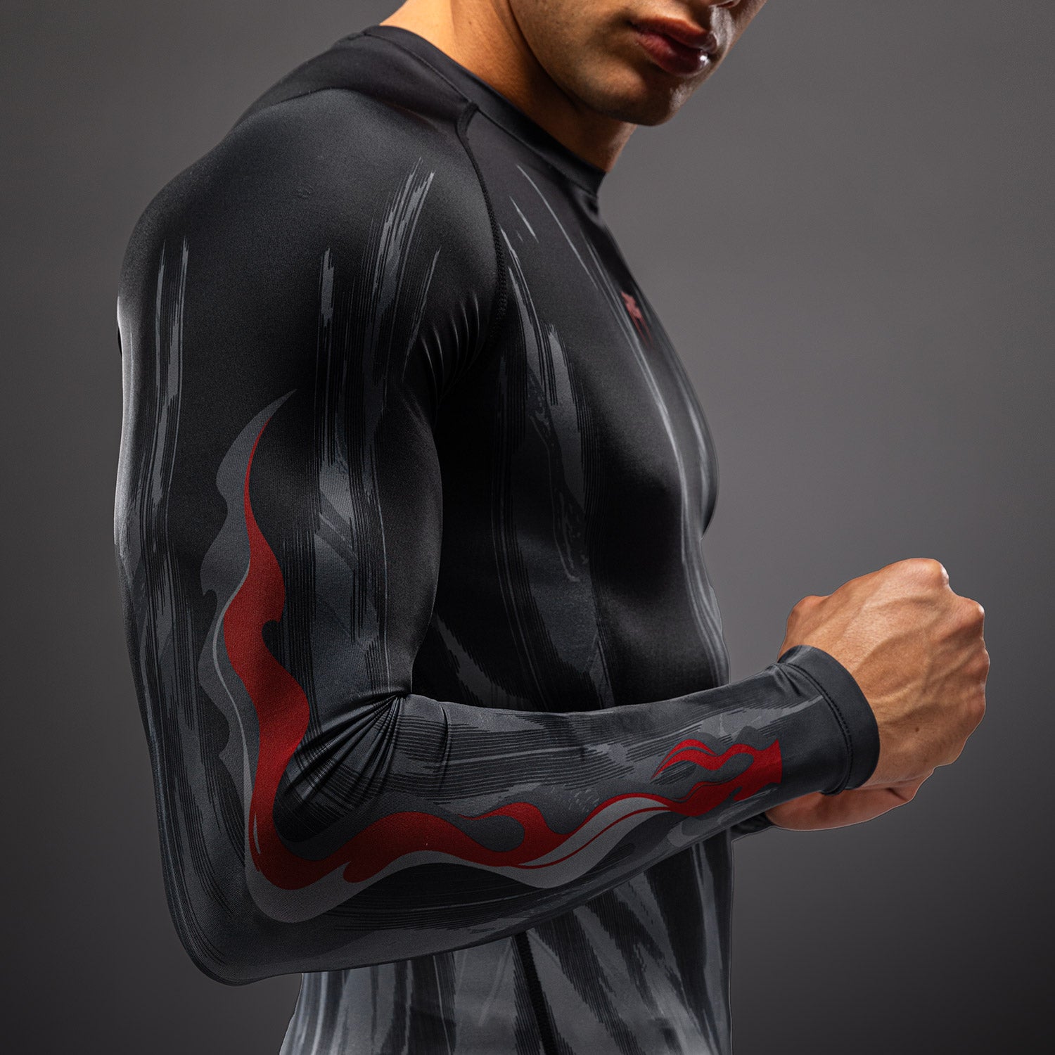 venum-demon-langarm-rashguard-herren-schwarz-grau image 6