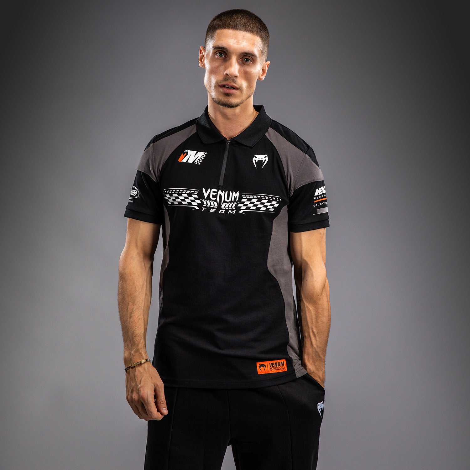 venum-motorsport-baumwoll-polo-tiefschwarz-herren image 2