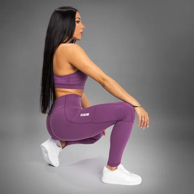 venum-essential-performance-leggings-damen-dunkle-orchidee-geb-rstetes-silber image 1