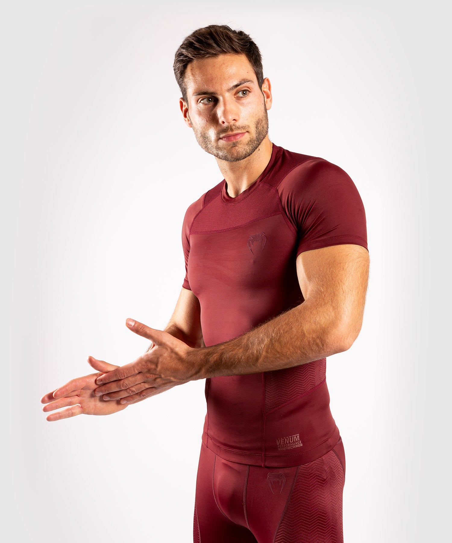 venum-g-fit-rashguard-kurzarm-burgundrot image 2