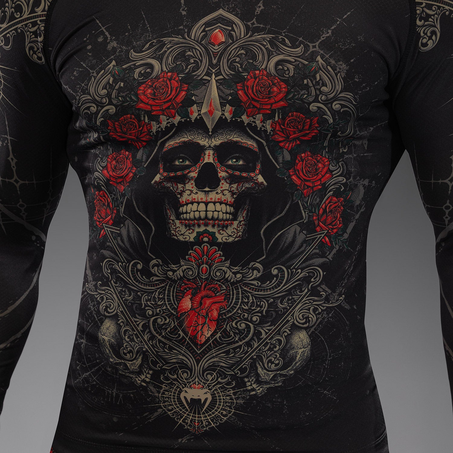 venum-santa-muerte-5-0-langarm-rashguard-herren-tiefes-schwarz-gold image 5