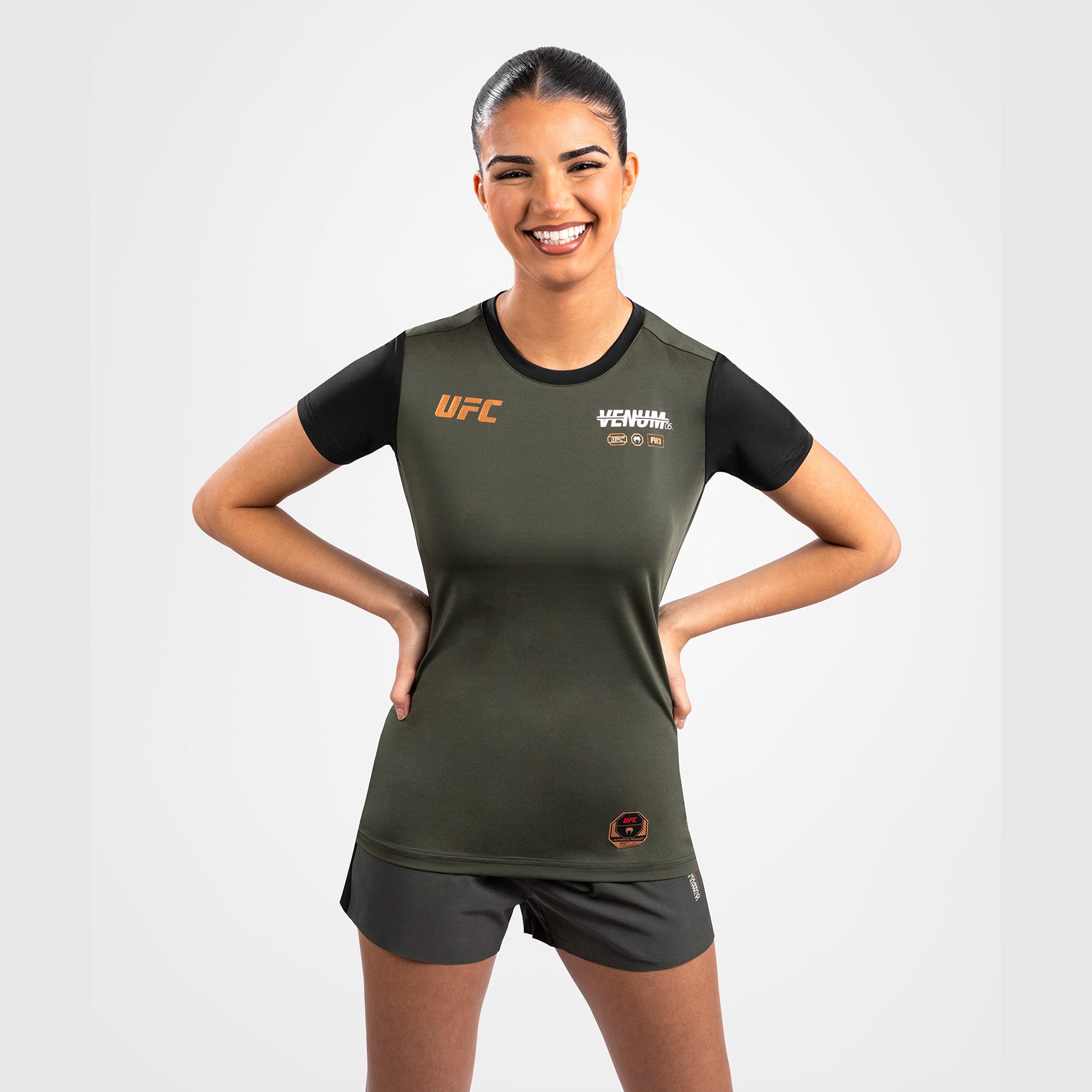 ufc-adrenaline-by-venum-fight-week-dry-tech-t-shirt-damen-khaki-bronze image 8
