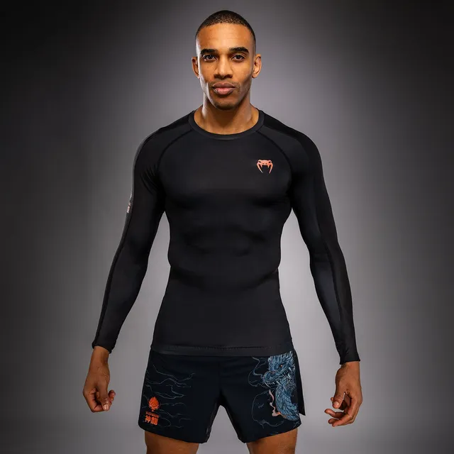 venum-thunder-dragon-rashguard-langarm-schwarz-grau-kupfer image 1