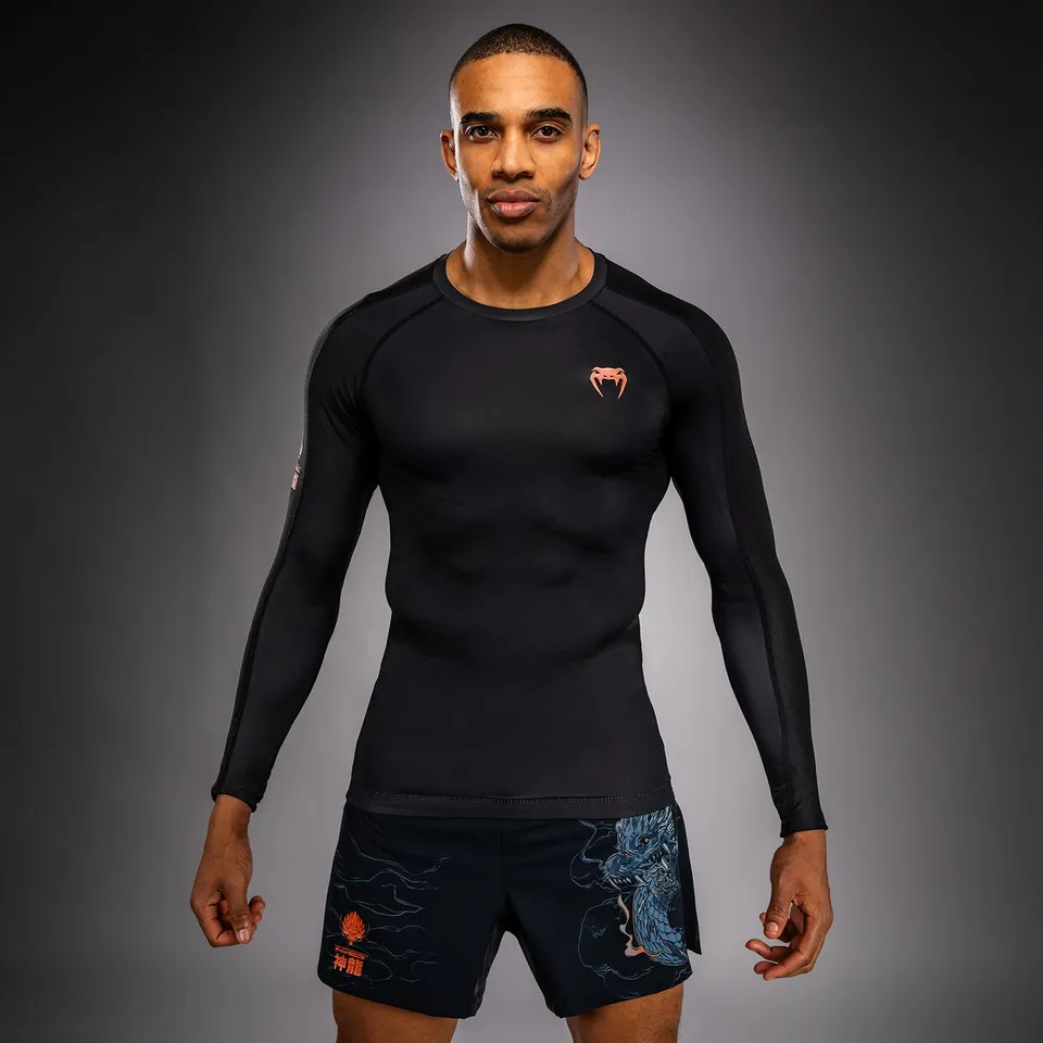 venum-thunder-dragon-rashguard-langarm-schwarz-grau-kupfer image 1