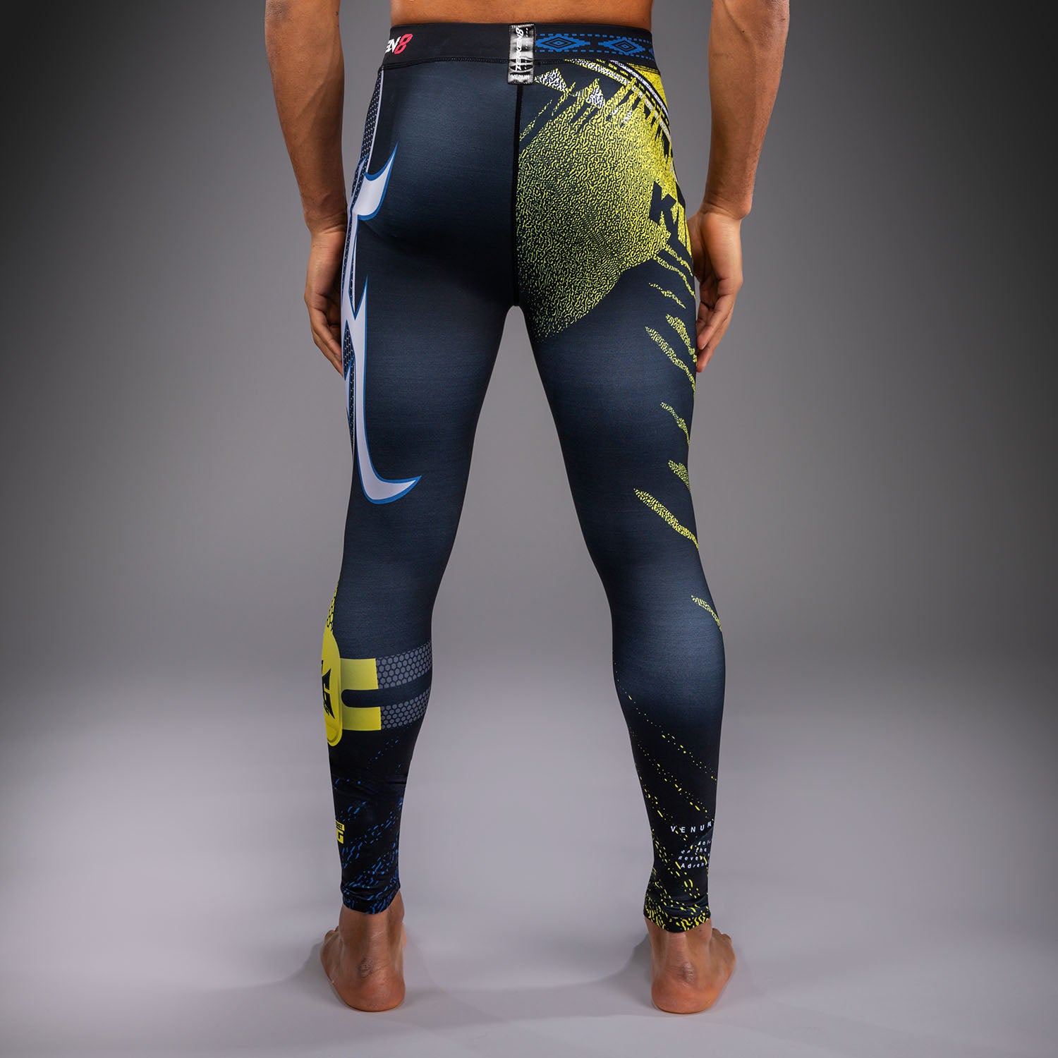venum-x-tekken-8-spats-king-kompressionshose-grappling-bjj-mma-schwarz-gelb image 4