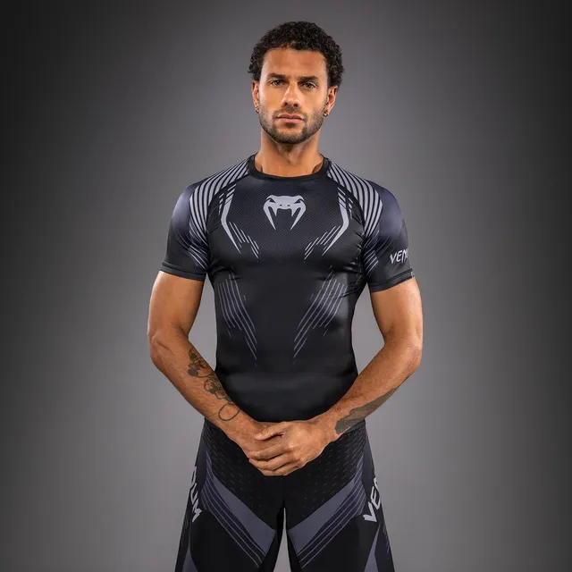 venum-no-gi-6-0-rashguard-kurzarm-schwarz-grau image 1