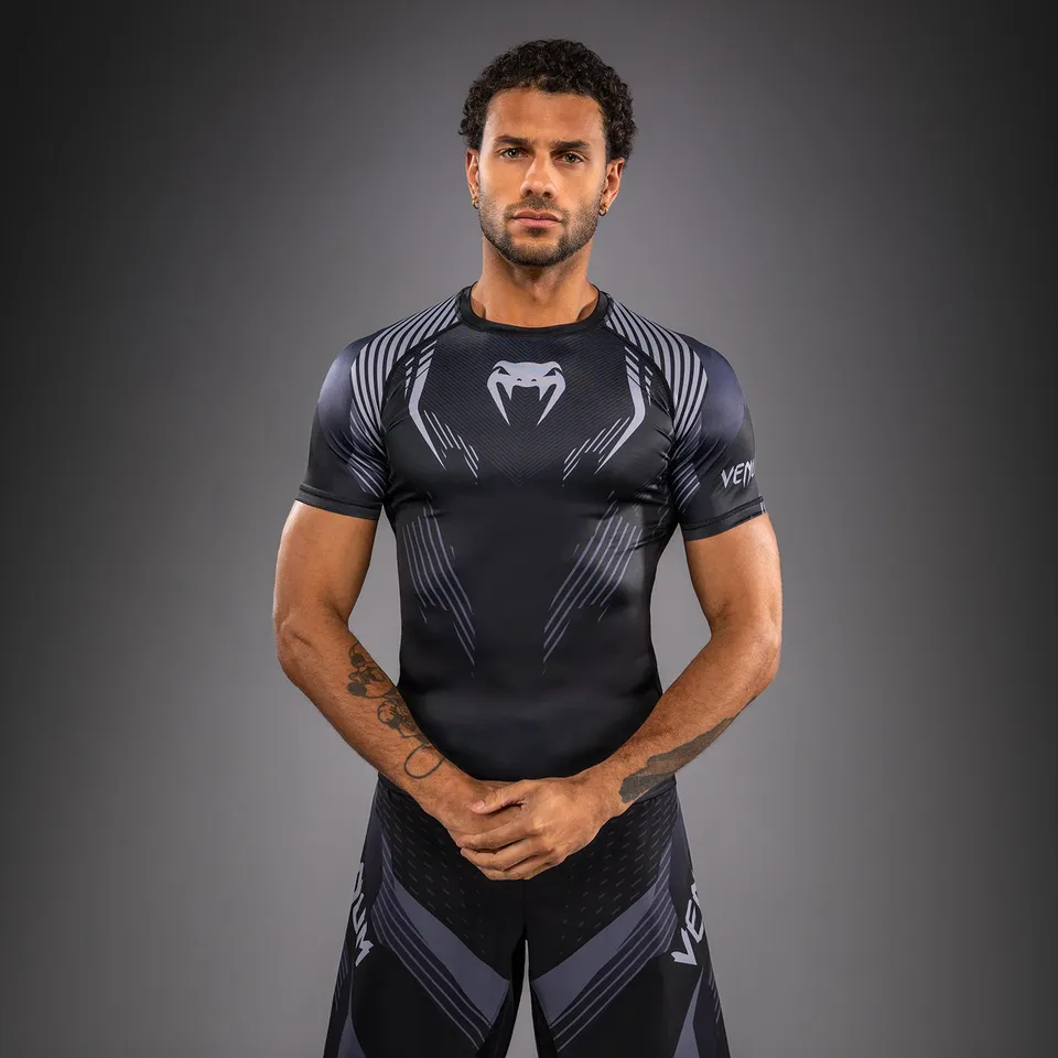 venum-no-gi-6-0-rashguard-kurzarm-schwarz-grau image 1