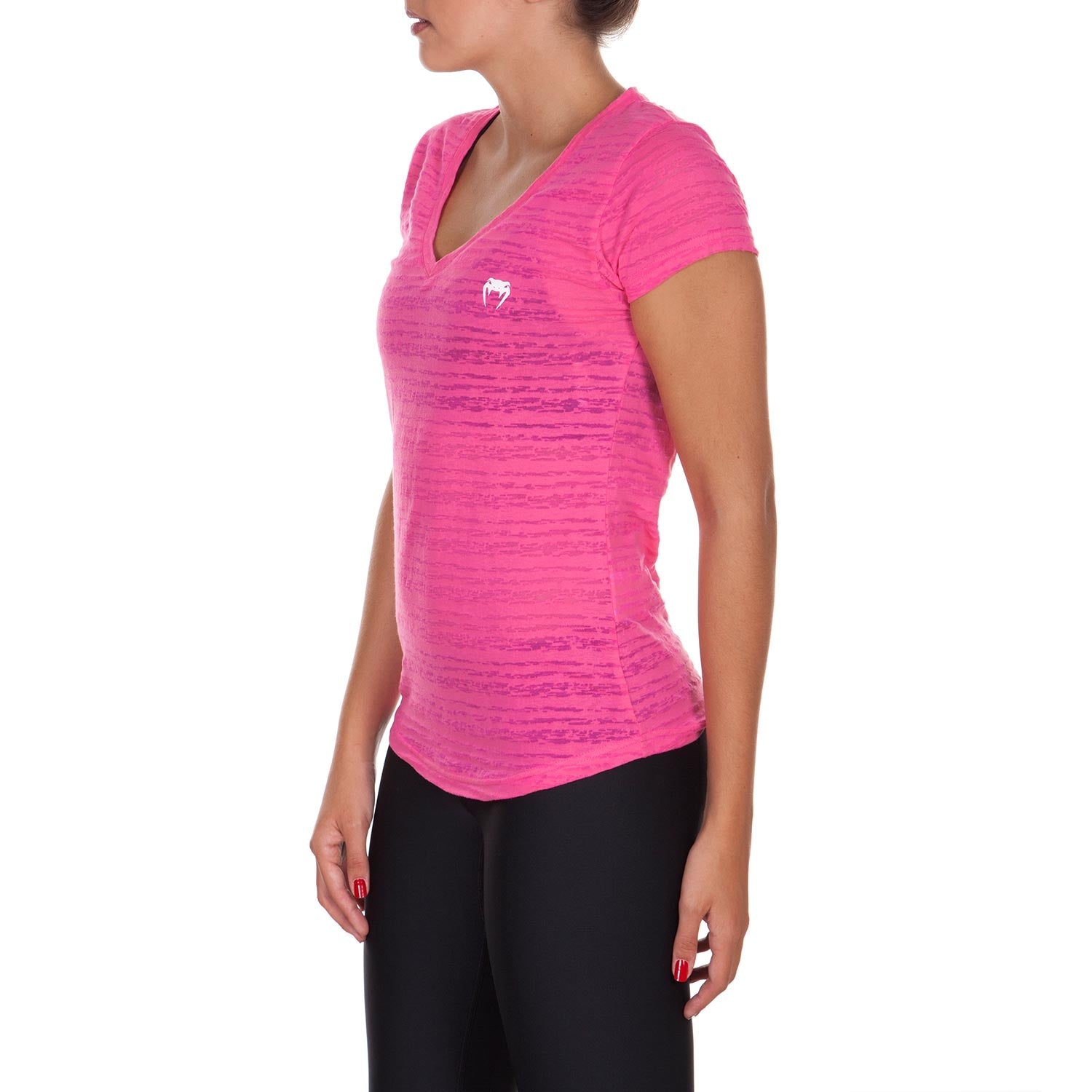 venum-essential-v-ausschnitt-t-shirt-pink-f-r-damen image 2