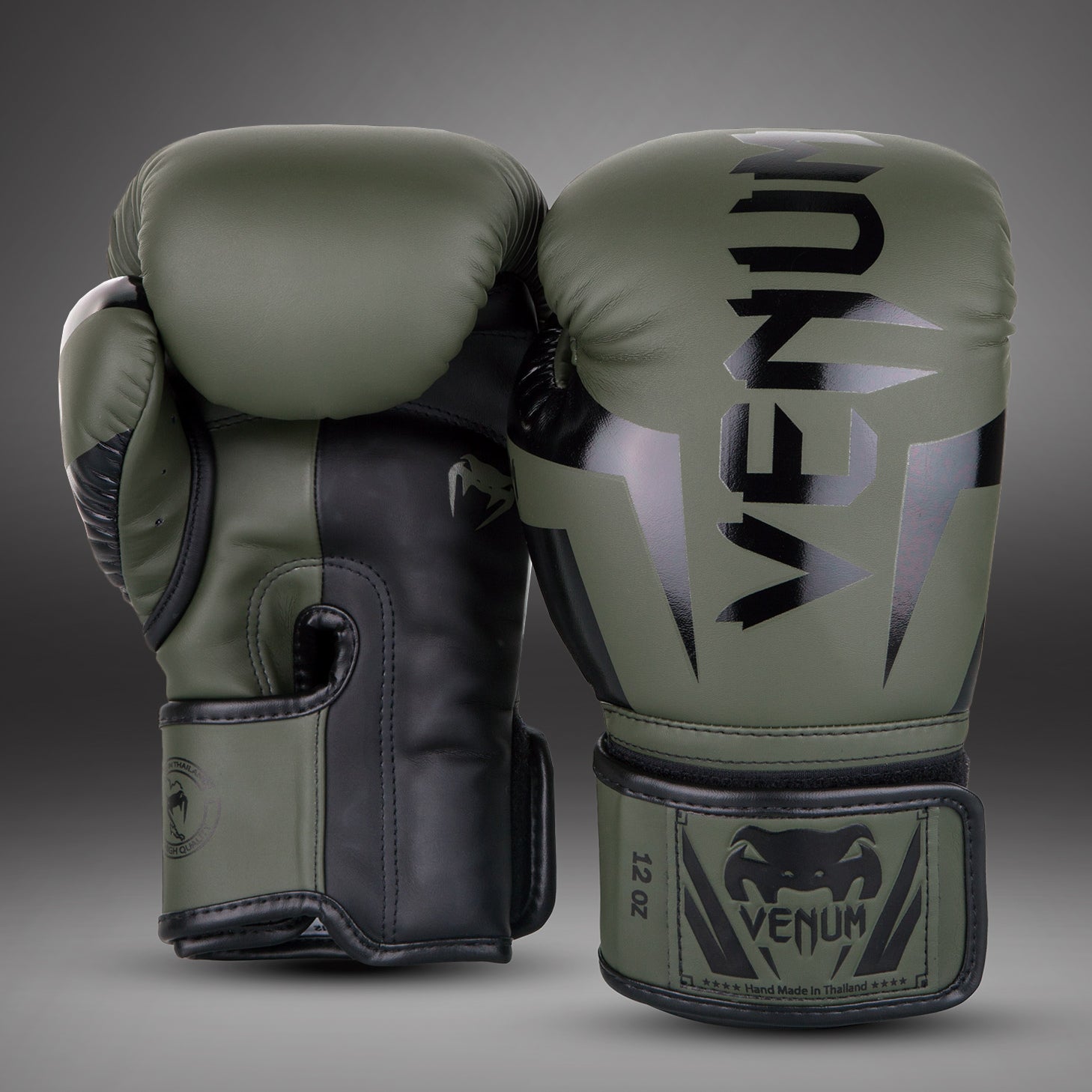 venum-elite-boxhandschuhe-khaki-schwarz image 2