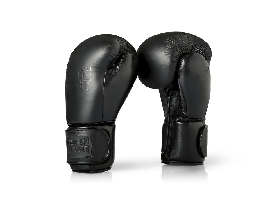paffen-sport-black-logo-echtleder-boxhandschuhe-training-sparring-12-18-oz image 1
