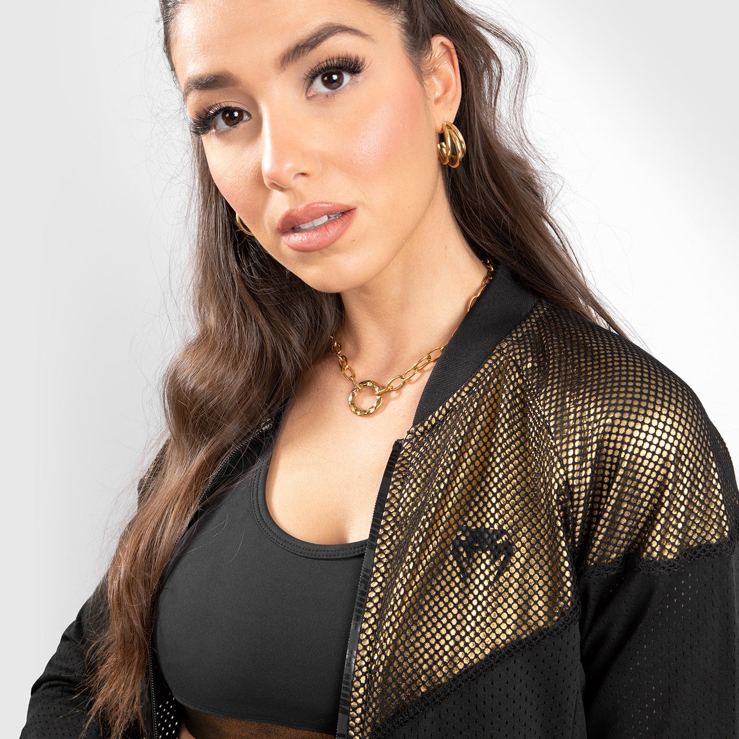 venum-lightning-mesh-jacket-damen-schwarz-gold image 2
