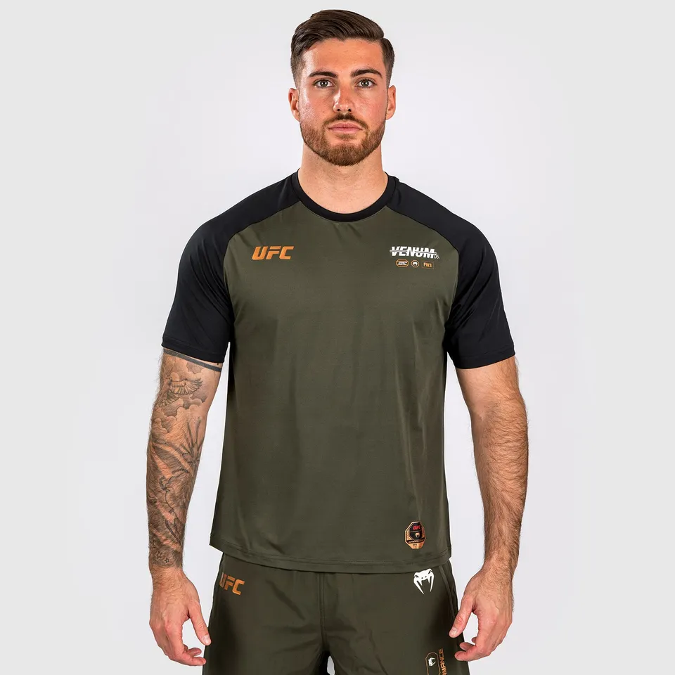 ufc-adrenaline-by-venum-fight-week-dry-tech-t-shirt-herren-khaki-bronze image 1