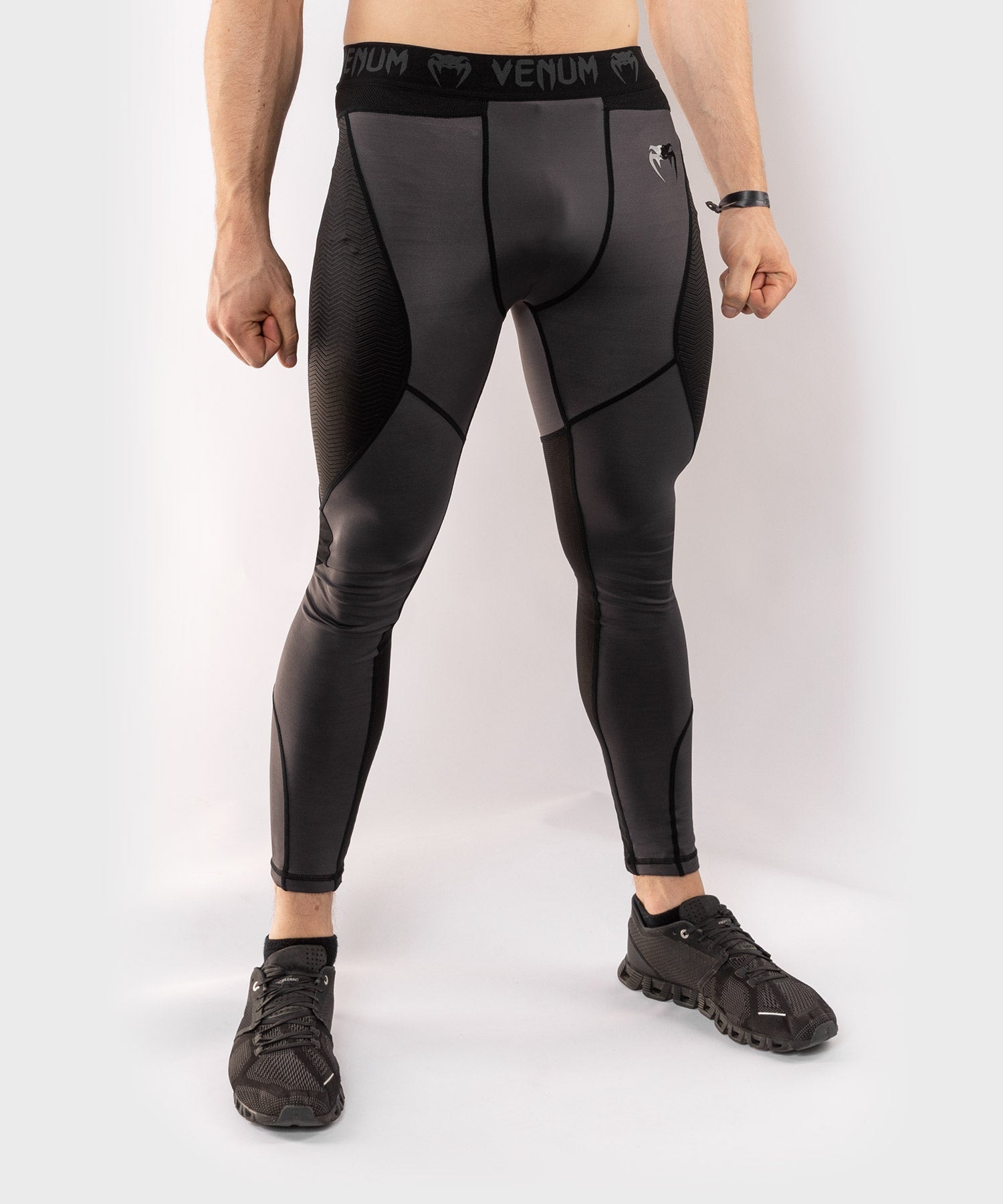 venum-g-fit-spats-kompressionshose-grau-schwarz image 1