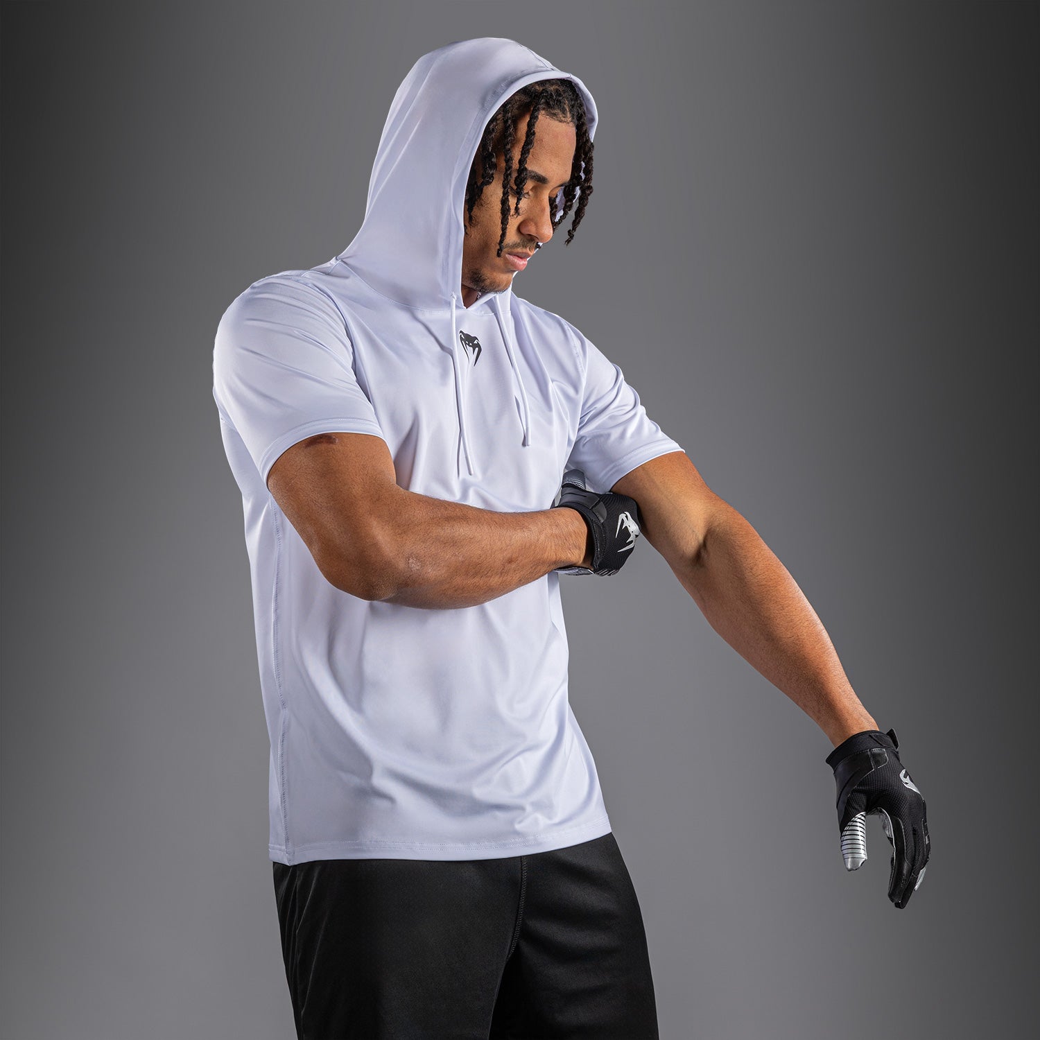 venum-elite-kurzarm-dry-tech-kapuzenpullover-wei image 5