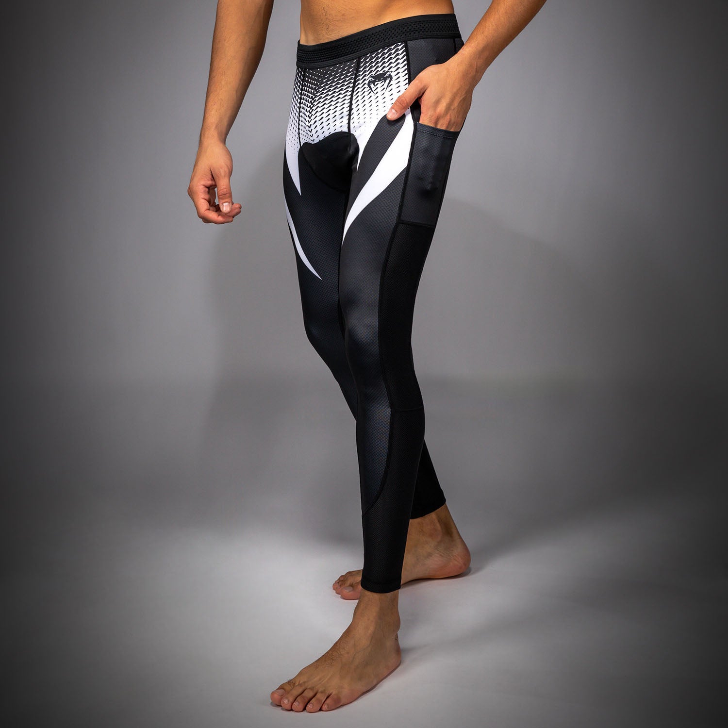 venum-no-gi-spats-ibjjf-kompressionsleggings-herren-schwarz-wei image 2