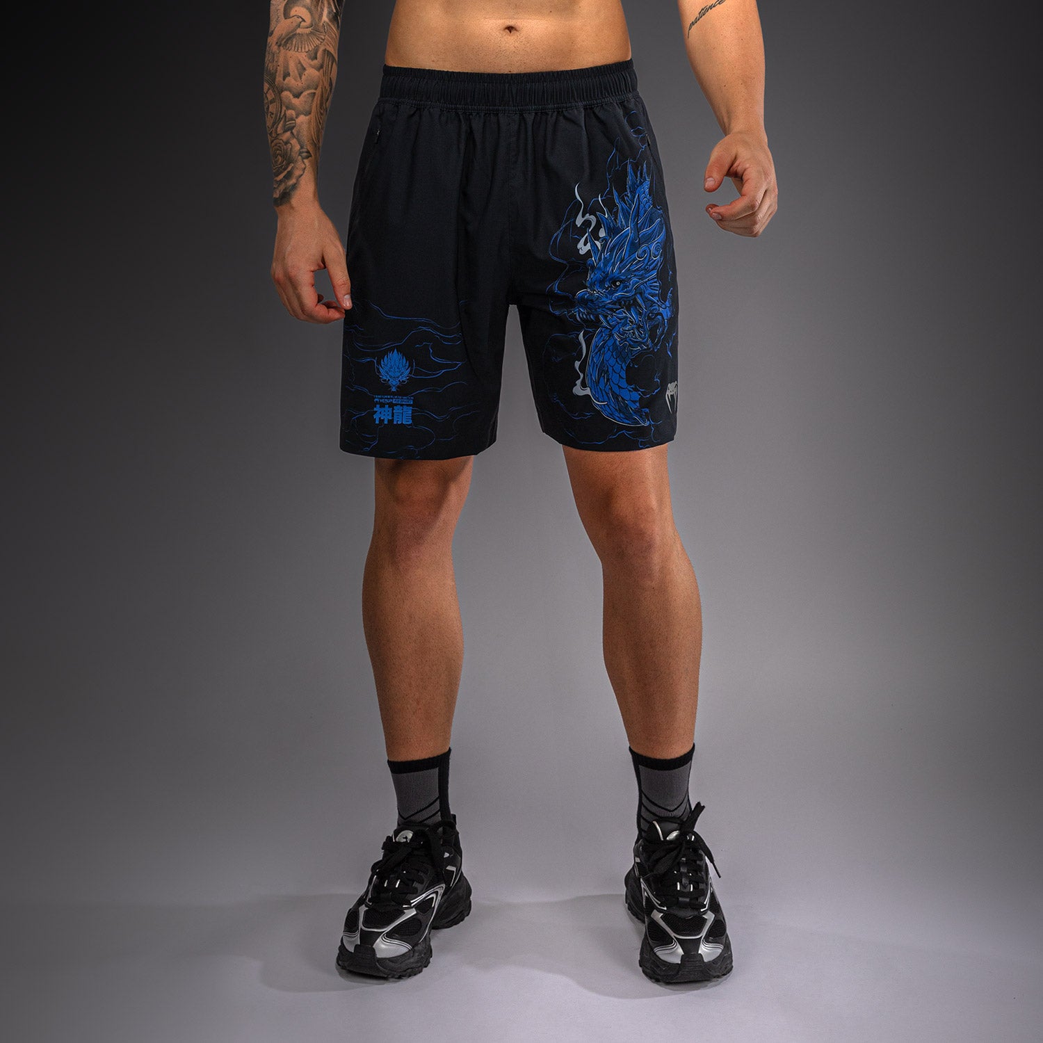 venum-thunder-dragon-trainingsshorts-schwarz-k-nigsblau image 1