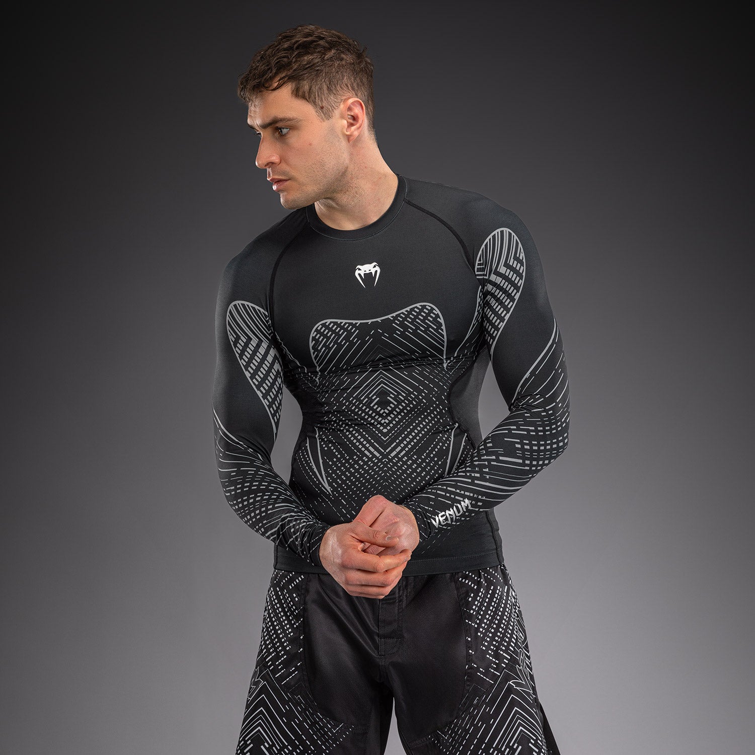 venum-midnight-fury-langarm-rashguard-mitternachtsblau-grau-herren image 3
