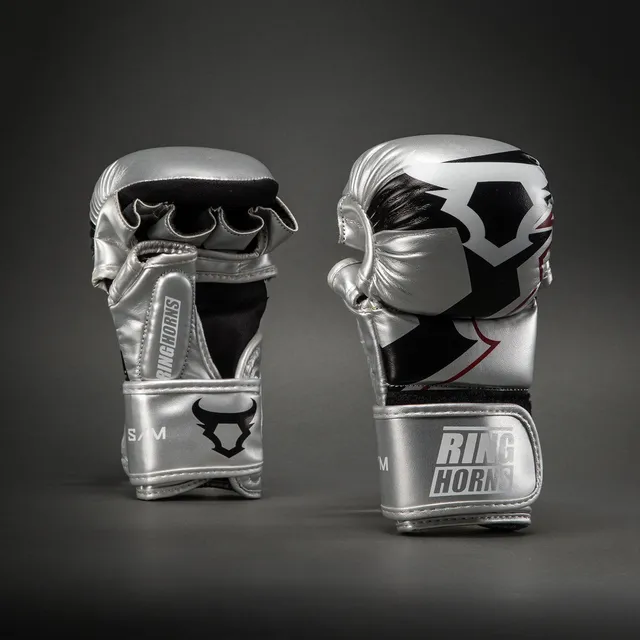 ringhorns-charger-by-venum-mma-sparringhandschuhe-silber-schwarz image 1
