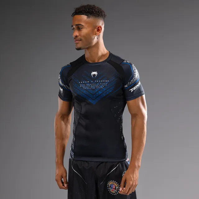 venum-x-tekken-8-paul-phoenix-rashguard-kurzarm-schwarz-blau image 1