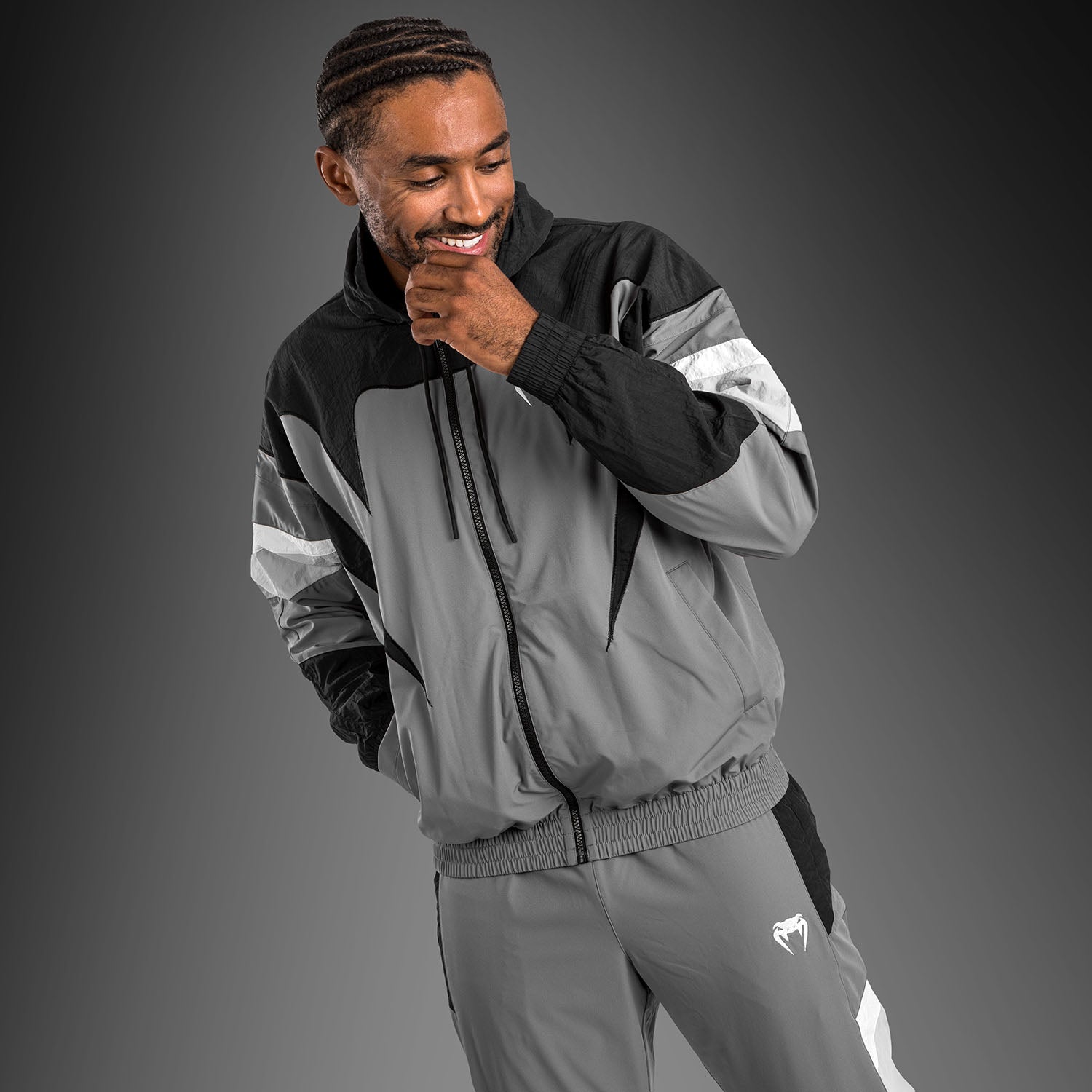 venum-attack-90-trainingsanzug-jacke-grau-herren image 1