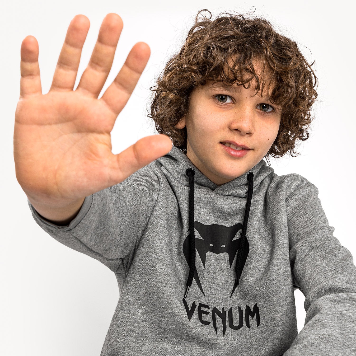 venum-classic-hoodie-kinder-hellgrau-meliert image 3