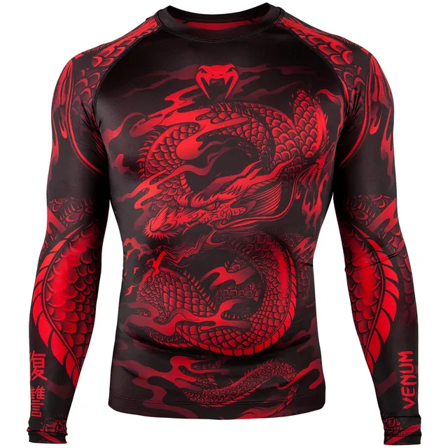 venum-dragon-s-flight-rashguard-langarm-schwarz-rot image 1