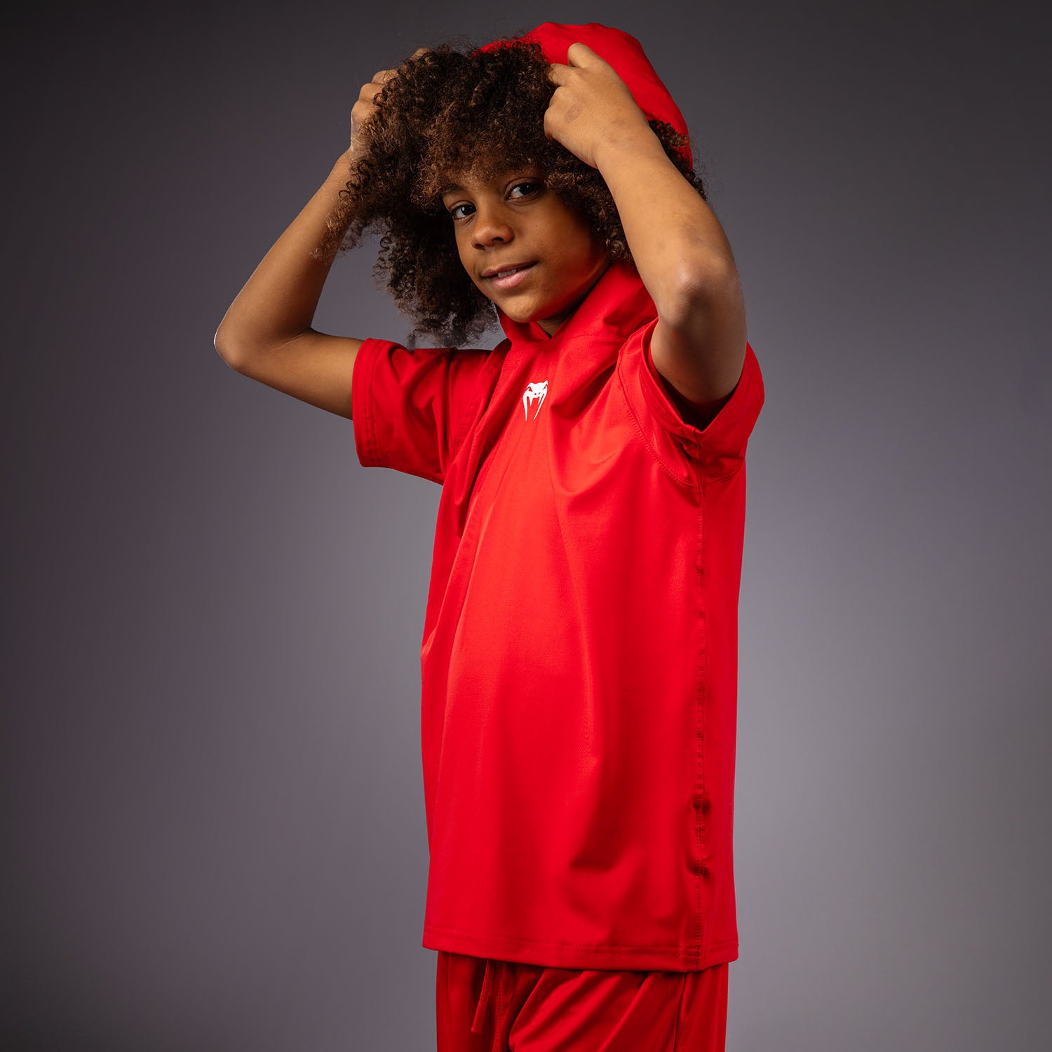 venum-elite-kurzarm-dry-tech-kapuzenpullover-kinder-rot image 4
