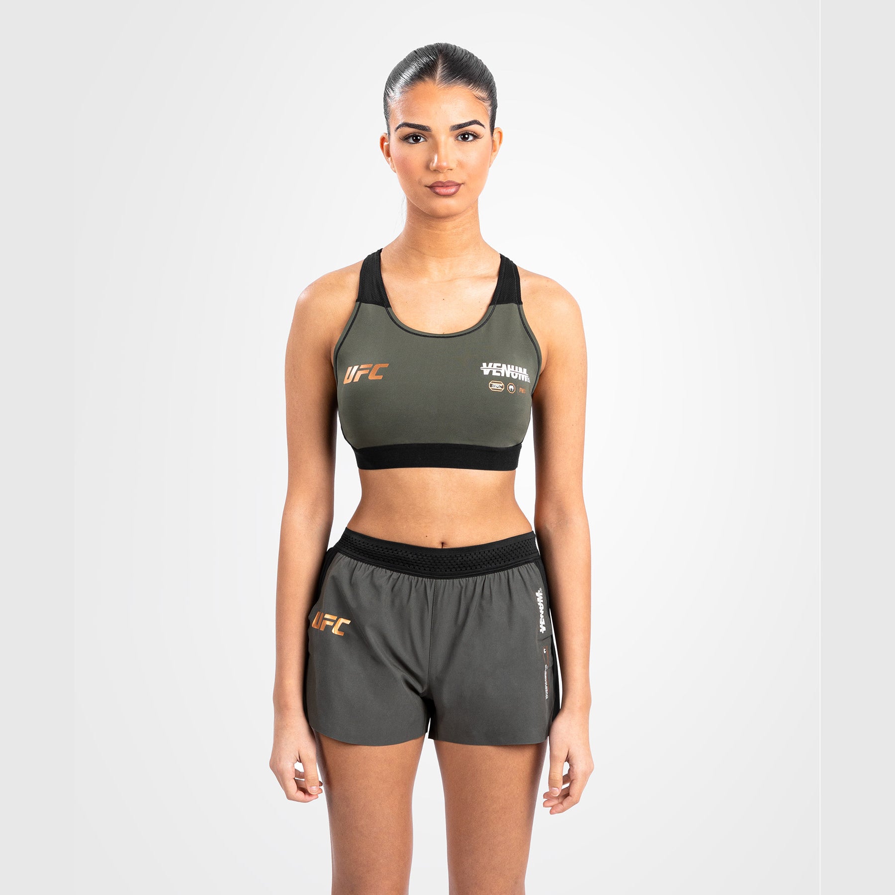 venum-ufc-adrenaline-fight-week-performance-short-damen-khaki-gold image 8