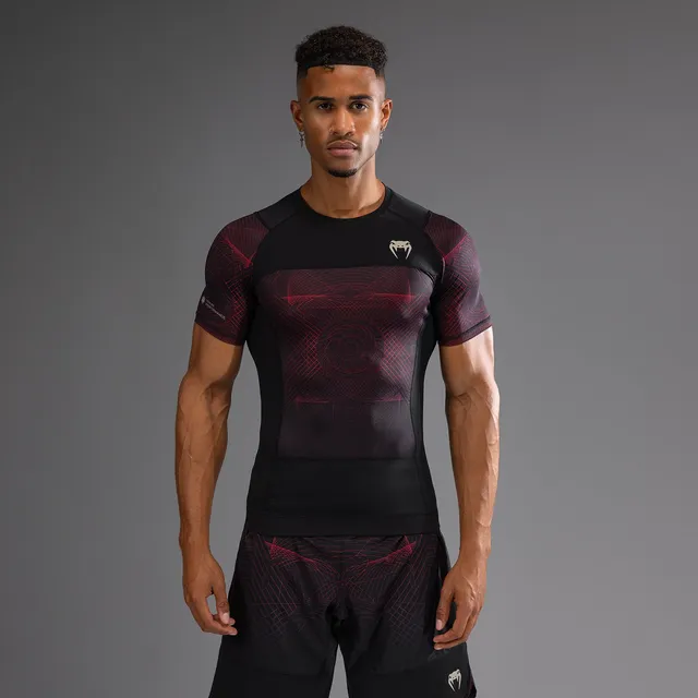 venum-g-fit-air-herren-kurzarm-rashguard-tiefschwarz-feuerrot image 1