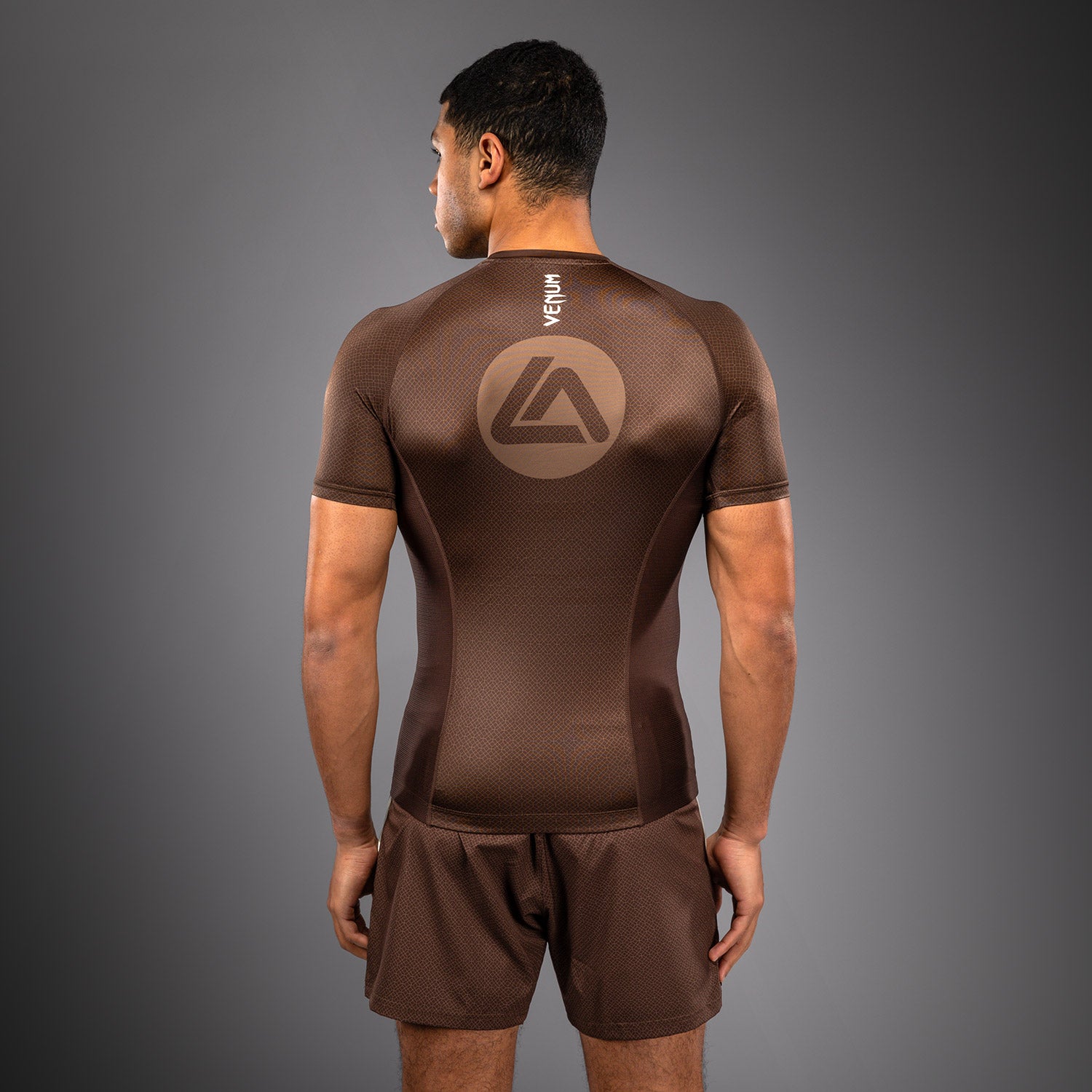 venum-x-roger-gracie-academy-kurzarm-rashguard-dunkelbraun image 1