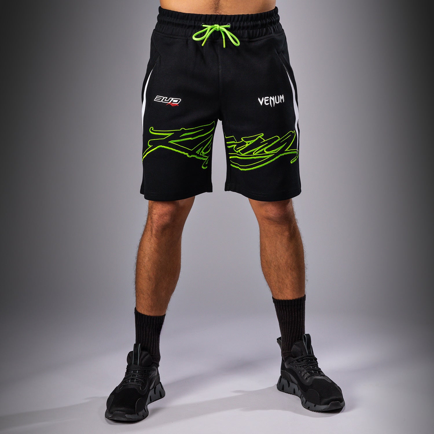 venum-x-bud-racing-baumwoll-shorts-herren-schwarz-wei-limettengr-n image 1