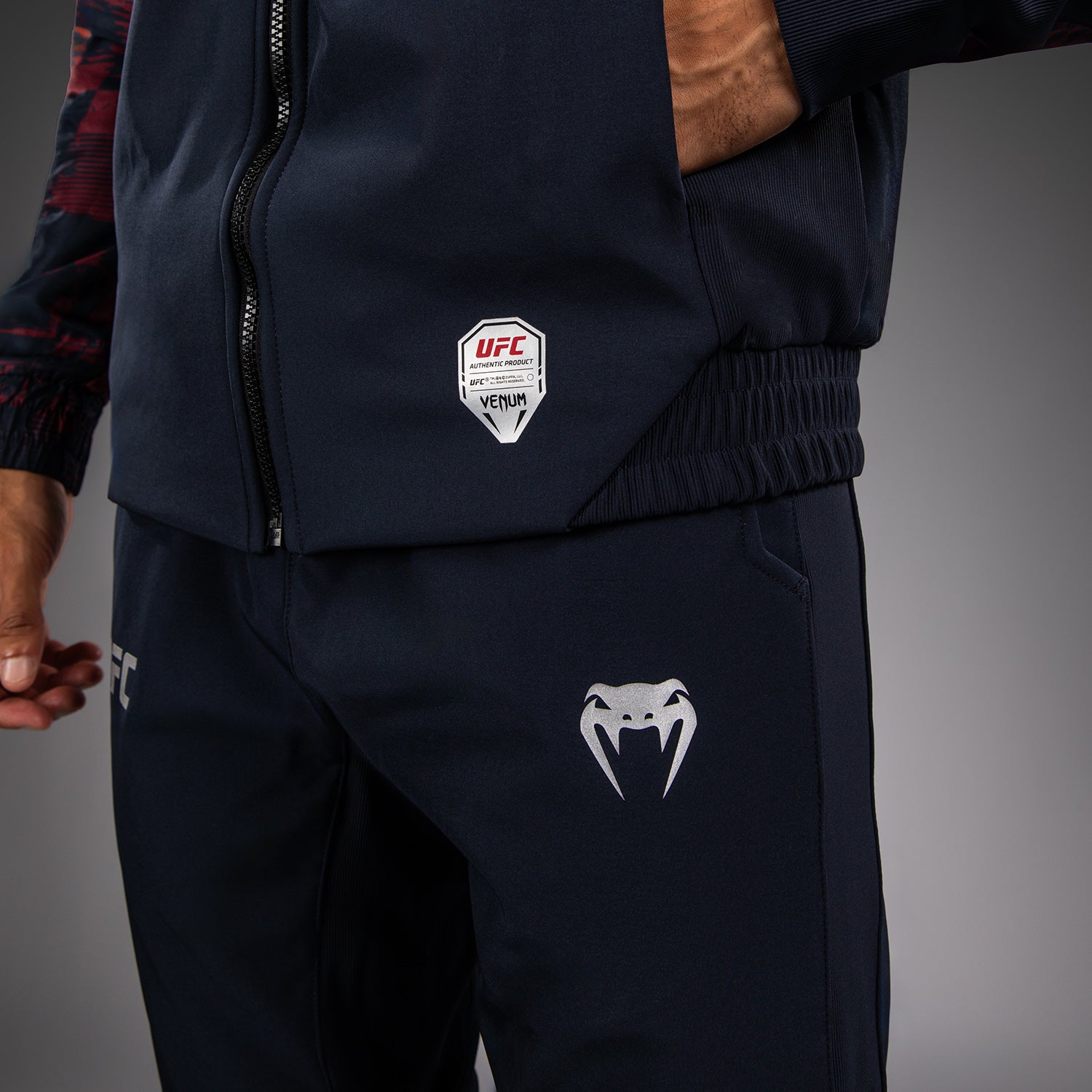 ufc-zenith-by-venum-authentic-fight-week-zip-hoodie-herren-marineblau-burgunderr image 6