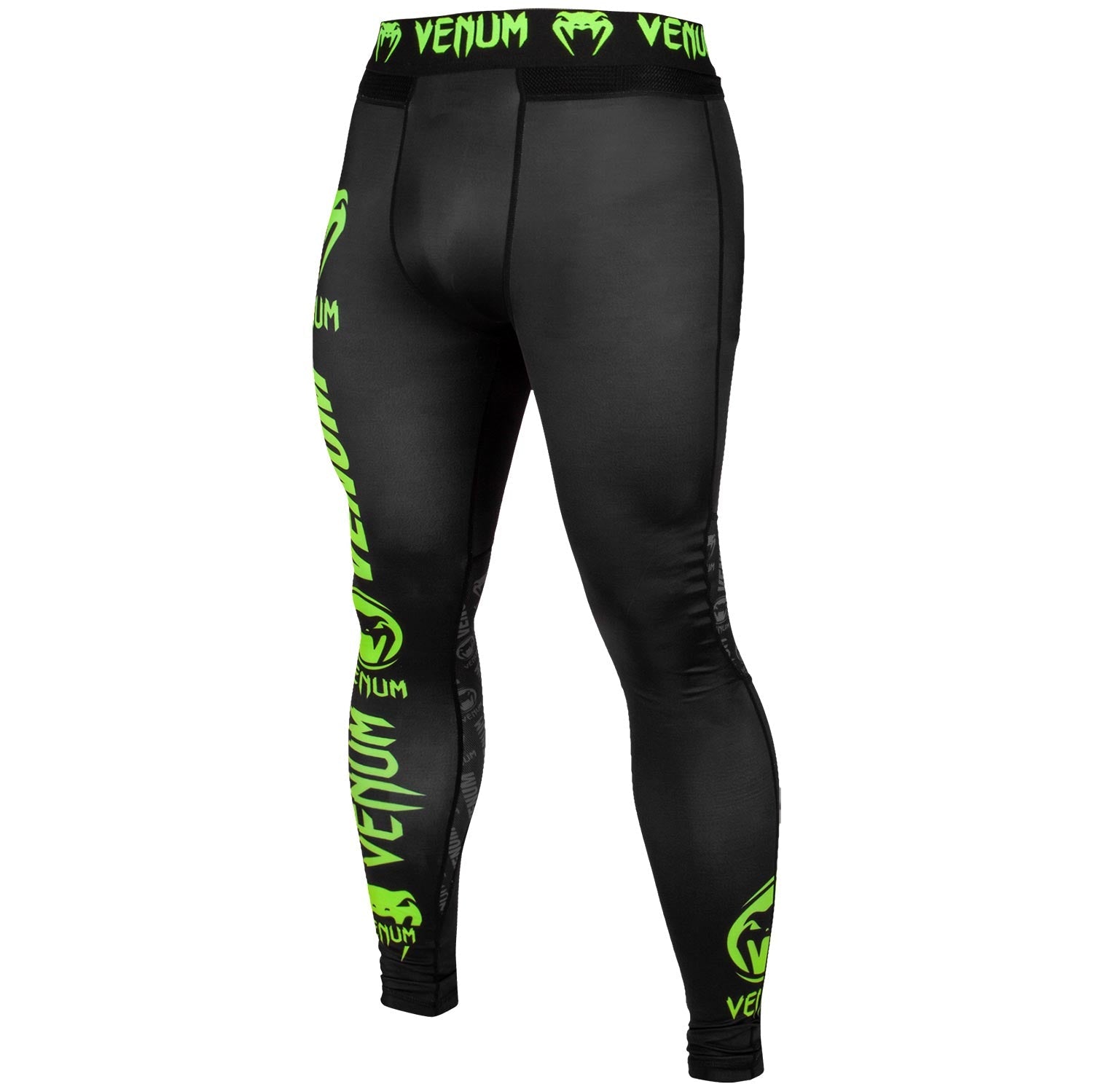 venum-logos-kompressionshose-lang-schwarz-neongelb image 2