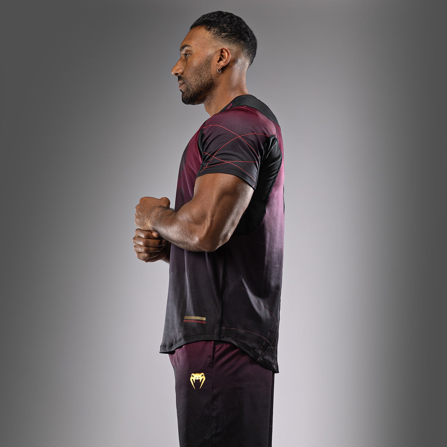 venum-tactical-xt-dry-tech-t-shirt-herren-schwarz-burgund-gold image 2