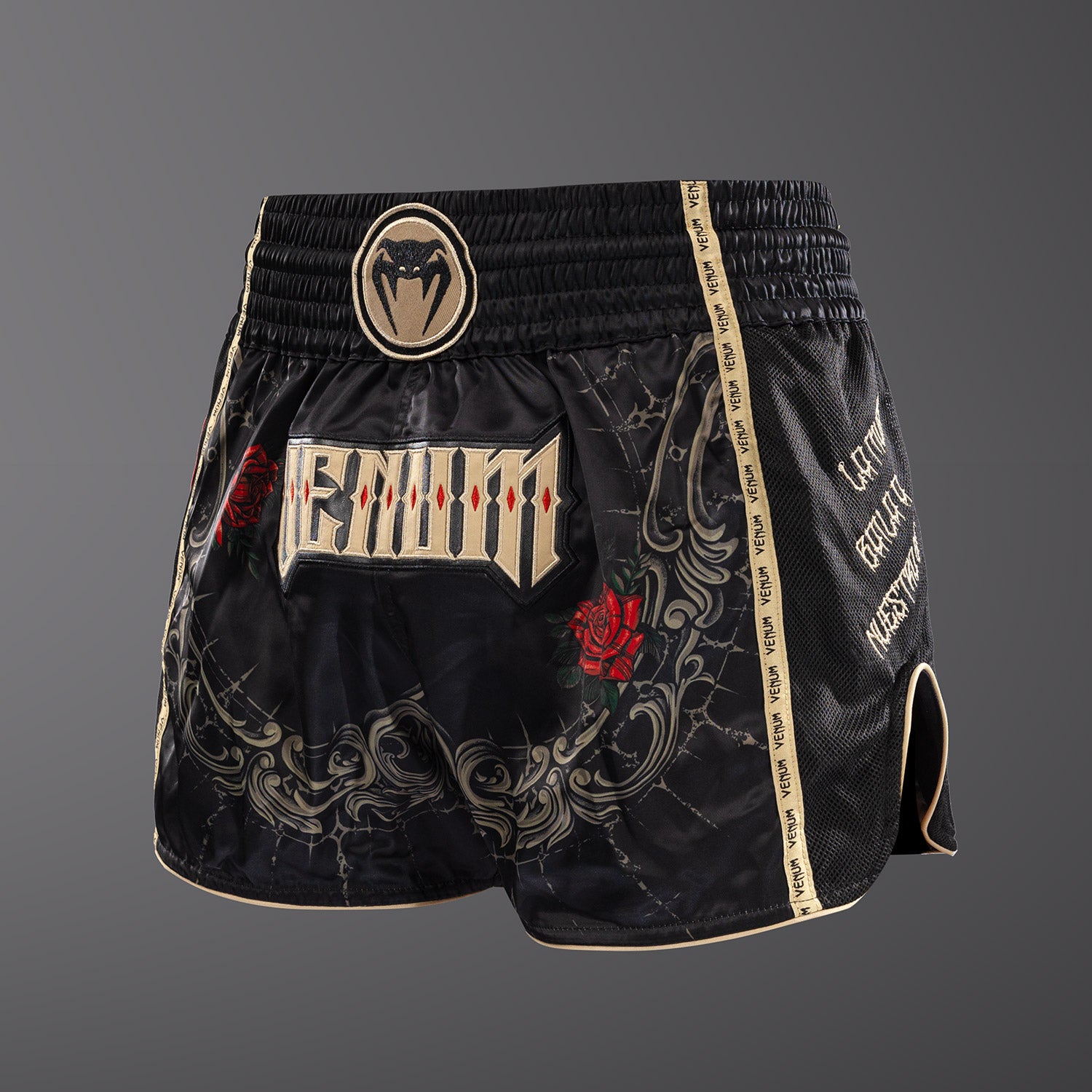 venum-santa-muerte-5-0-muay-thai-shorts-tiefes-schwarz-gold image 4