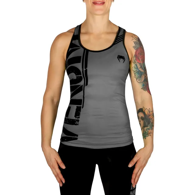 venum-power-tank-top-damen-grau-schwarz image 1
