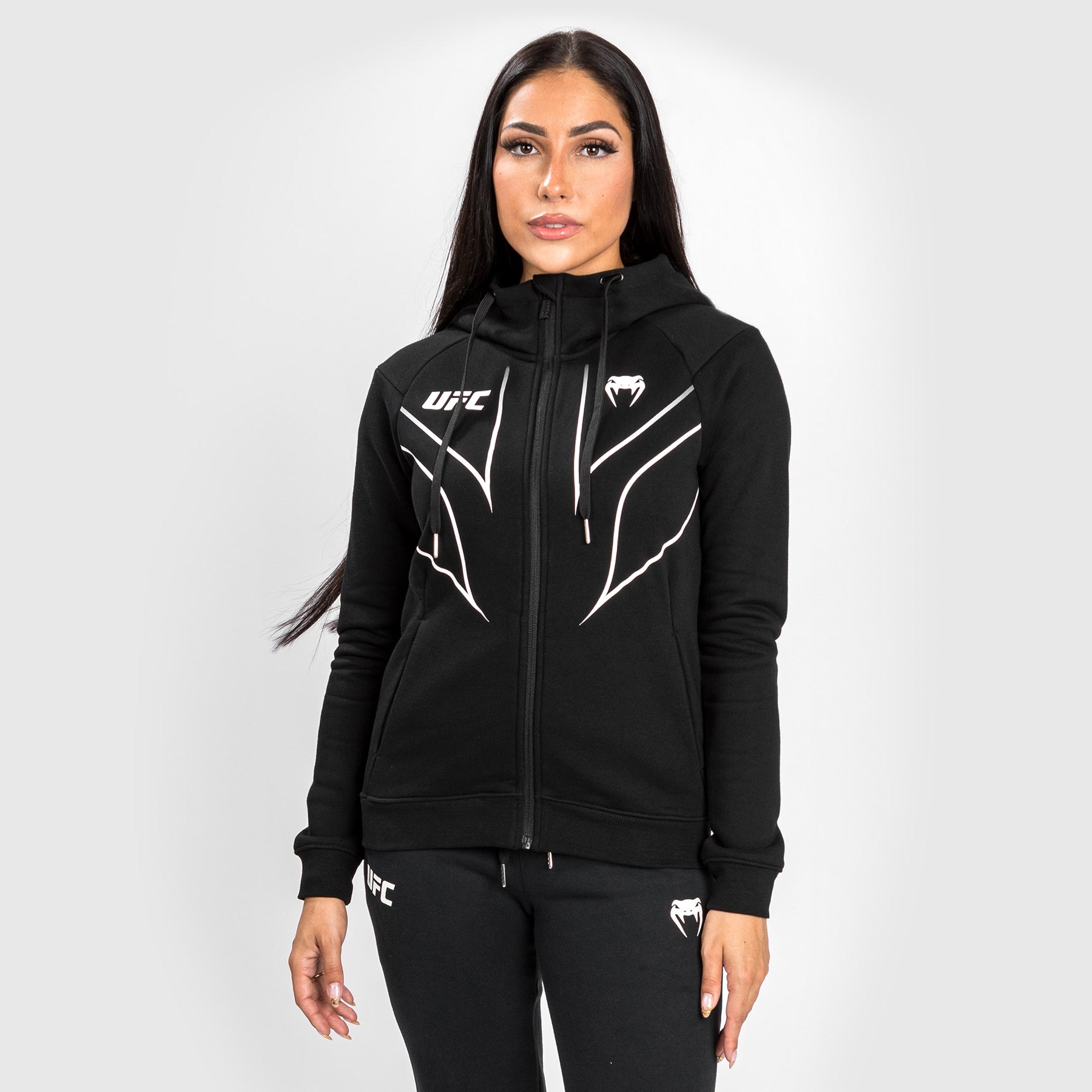 ufc-venum-fight-night-2-0-replica-damen-full-zip-hoodie-schwarz image 3