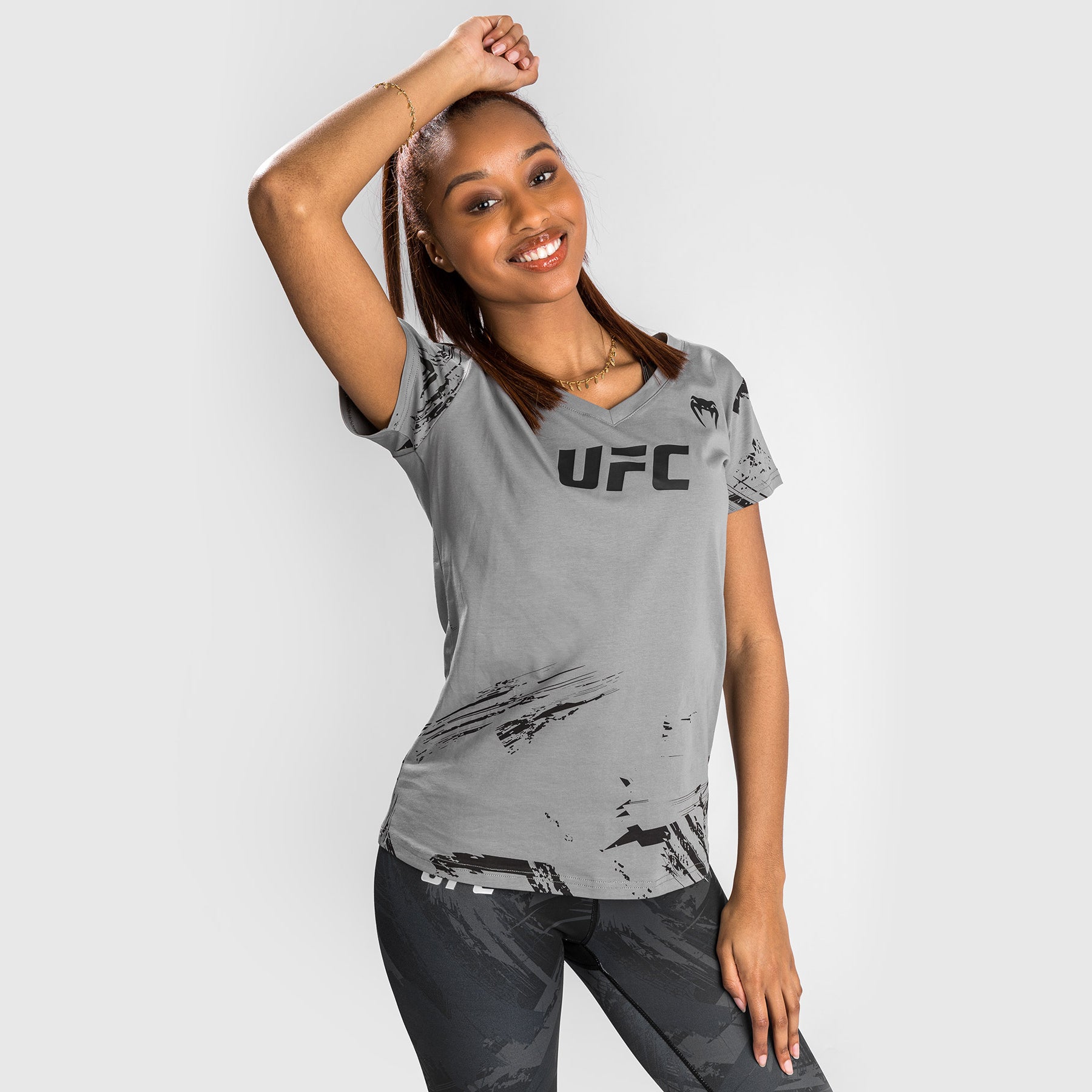 ufc-venum-authentic-fight-week-2-0-t-shirt-damen-grau image 2