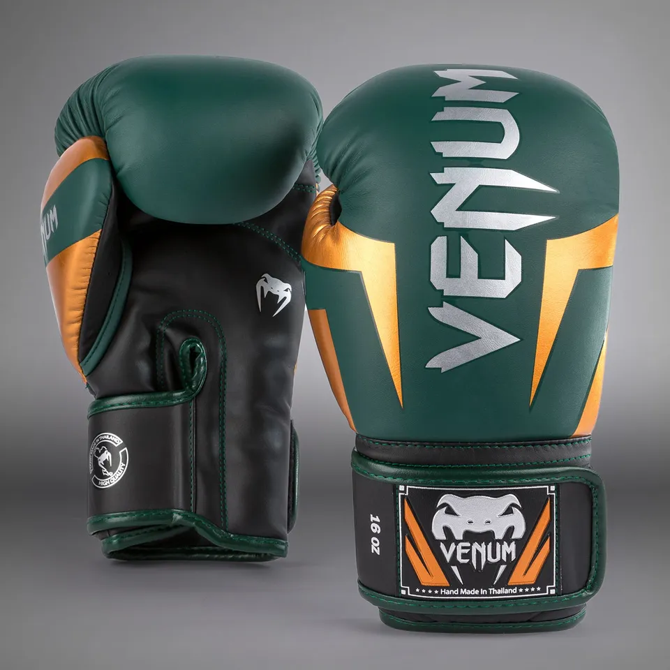 venum-elite-boxhandschuhe-gr-n-bronze-silber image 1