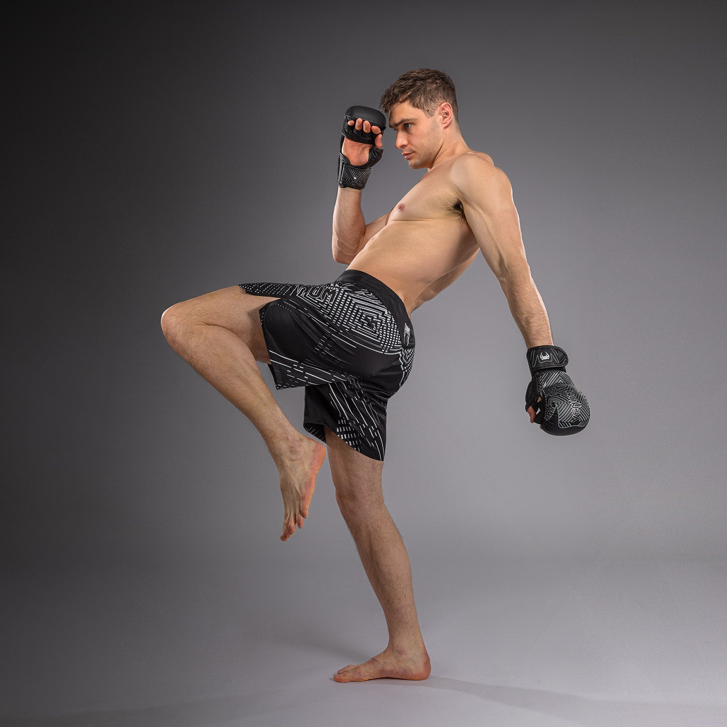 venum-midnight-fury-fightshorts-schwarz-grau-silber image 5