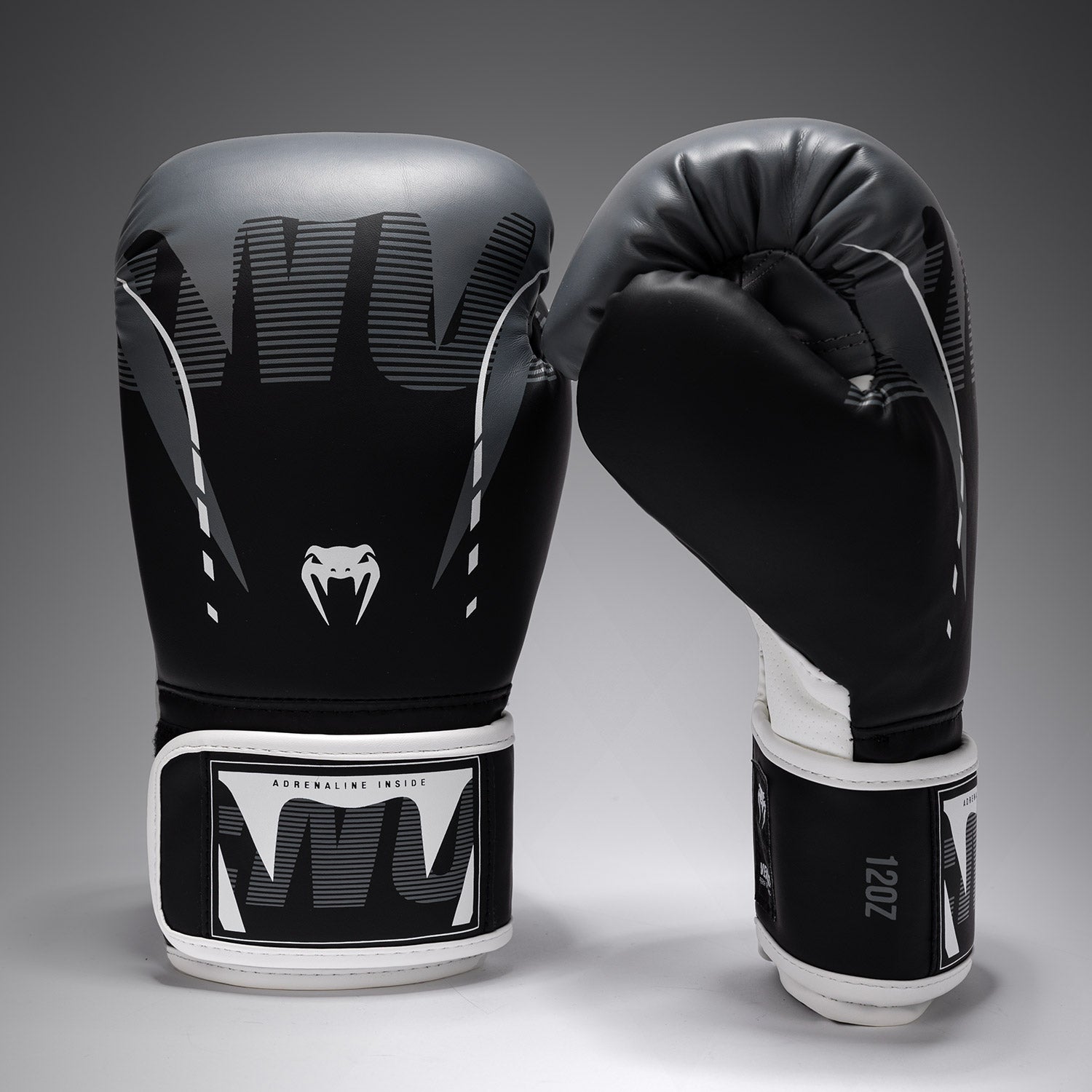 venum-adrenaline-boxhandschuhe-schwarz-silbergrau-pu image 1