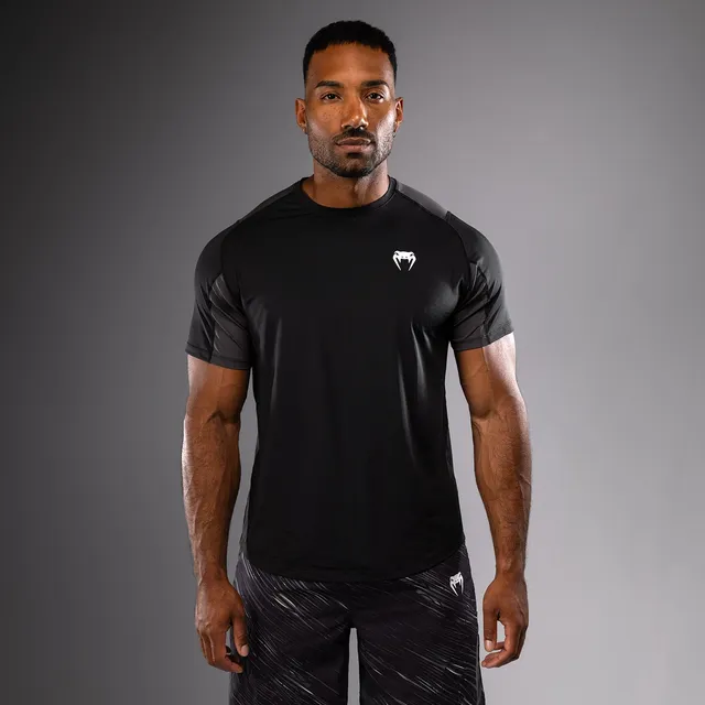 venum-rapid-dry-tech-t-shirt-schwarz-sturmgrau image 1