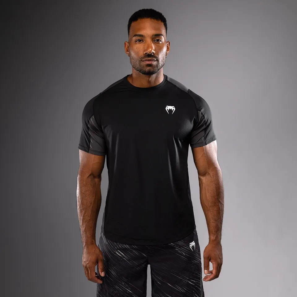 venum-rapid-dry-tech-t-shirt-schwarz-sturmgrau image 1