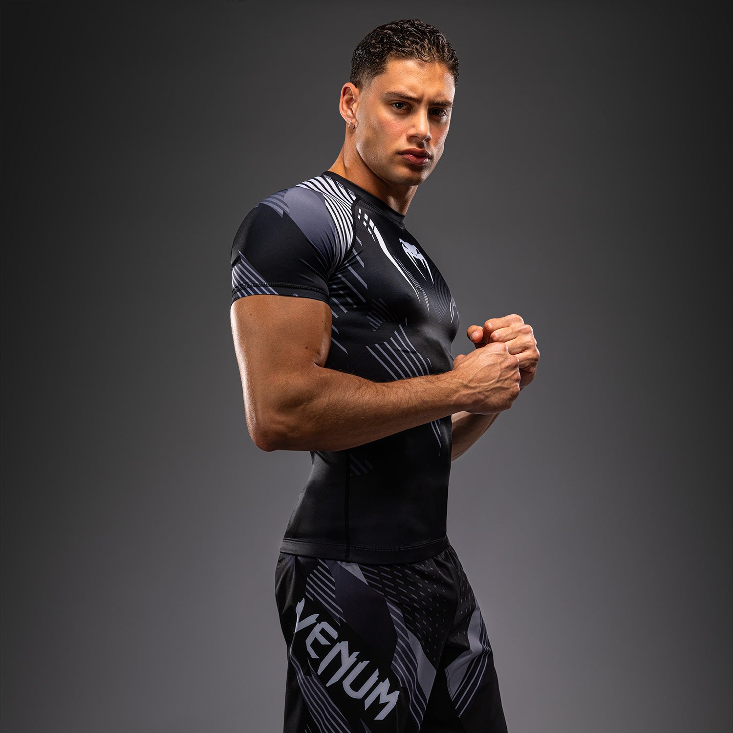 venum-no-gi-6-0-rashguard-kurzarm-schwarz-wei image 4
