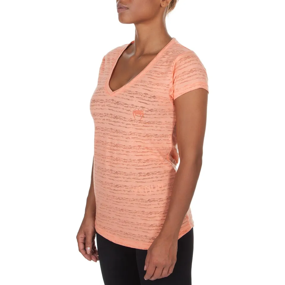 venum-essential-t-shirt-v-ausschnitt-orange-damen-lifestyle-t-shirt image 1