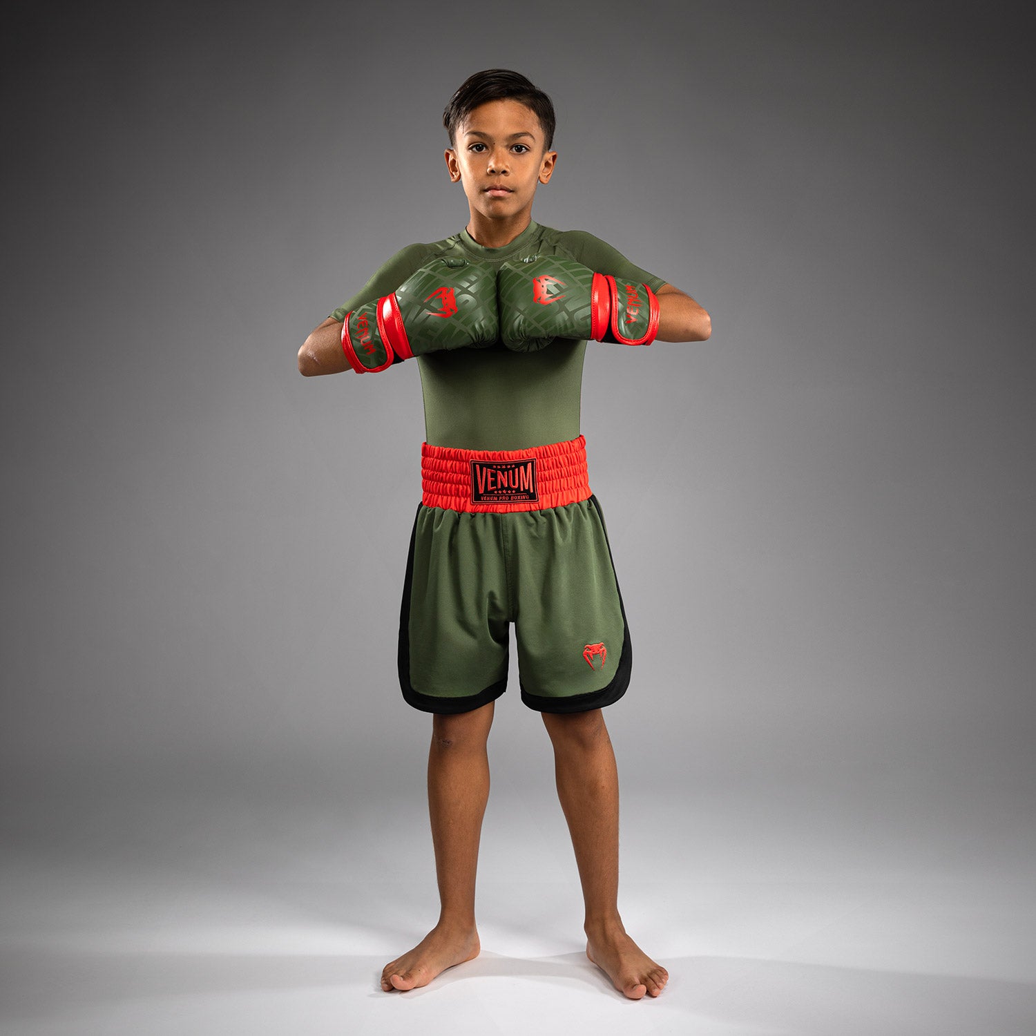 venum-classic-kinder-boxshorts-armeegr-n-orange image 2