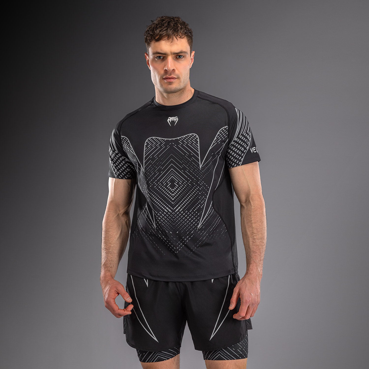 venum-midnight-fury-dry-tech-t-shirt-herren-schwarz-grau-silber image 1