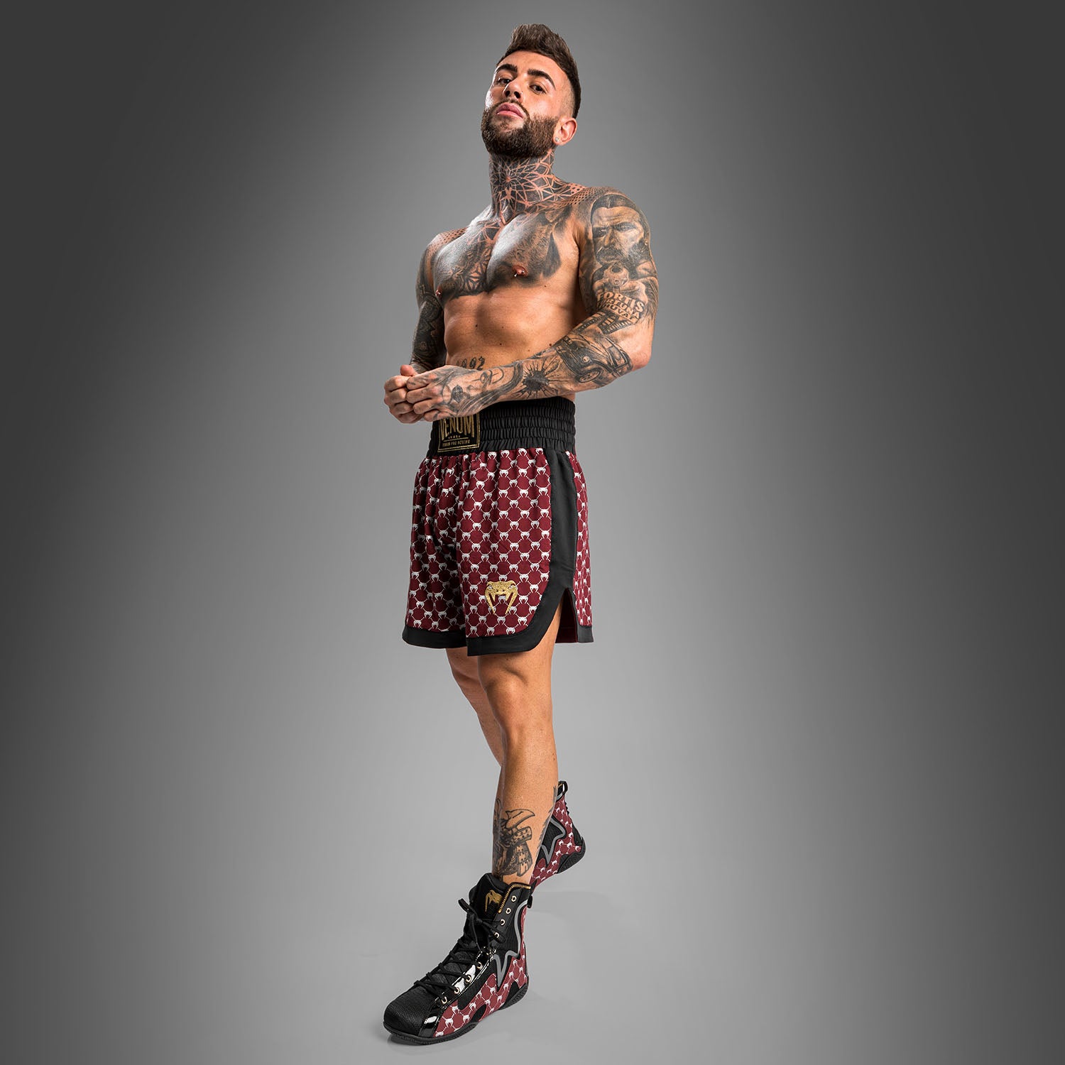 venum-monogram-boxershorts-schwarz-burgund image 7